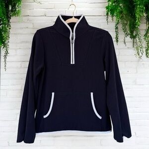 Dudley Stephens Skylark Pullover Navy Blue White Terry Fleece XS